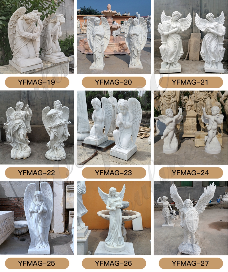 Natural Pure White Marble Angel Statue With a Good Price MOK1-076