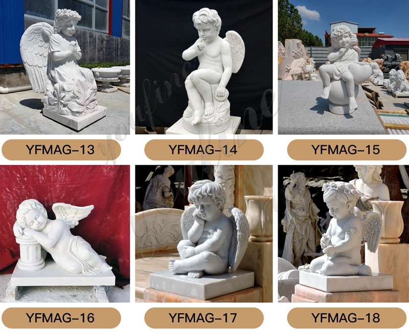 Natural White Marble Angel Statue With a Baby In a Reasonable Price MOK1-055