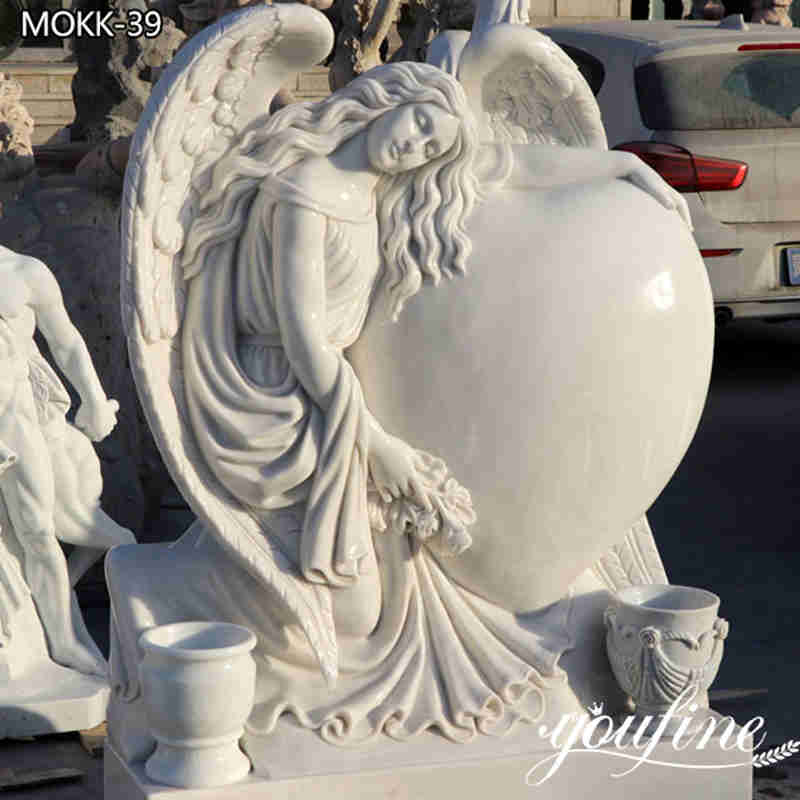 Beautiful Hand Carved Angel With Heart Headstone Factory Supplier MOKK-39 Beautiful Hand Carved Angel With Heart Headstone Factory Supplier MOKK-39
