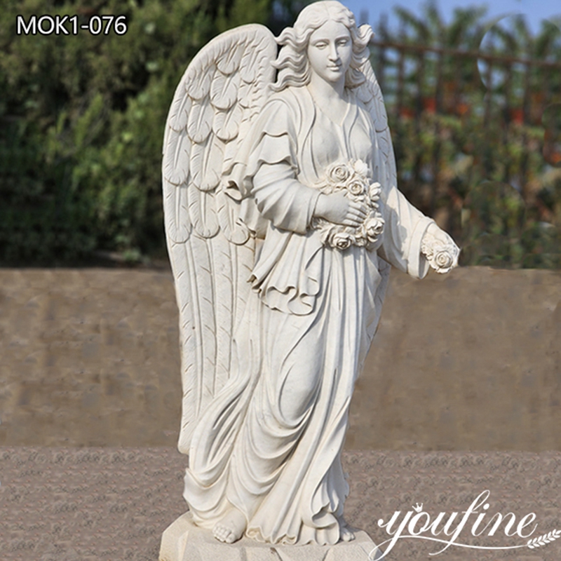 Natural Pure White Marble Angel Statue With a Good Price MOK1-076