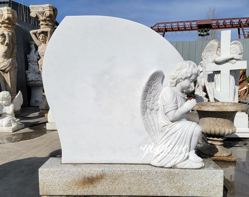 marble angel headstone-YouFine Sculpture-02