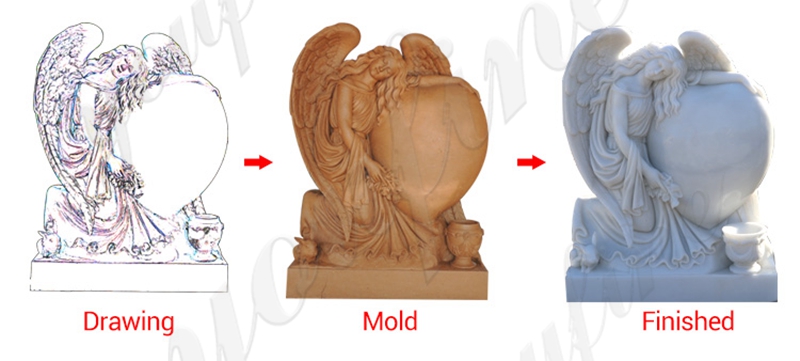 Hand Carved Beautiful Angel Headstones with Competitive Price MOKK-570