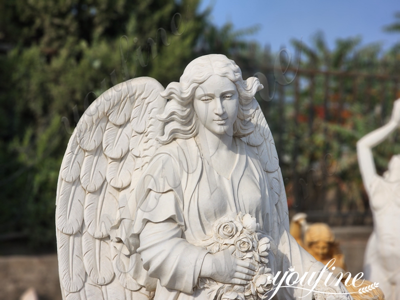 Natural Pure White Marble Angel Statue With a Good Price MOK1-076
