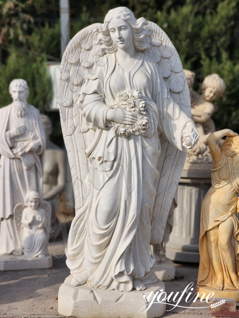 Natural Pure White Marble Angel Statue With a Good Price MOK1-076