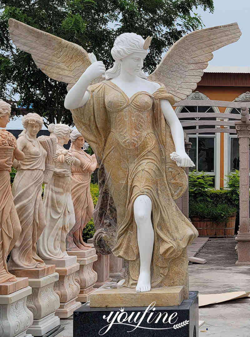 Beige marble angel statue-YouFine Statue