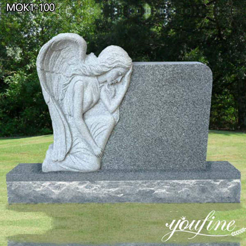 High Quality Grieving Angel Headstone Grave Monument for Sale MOK1-100