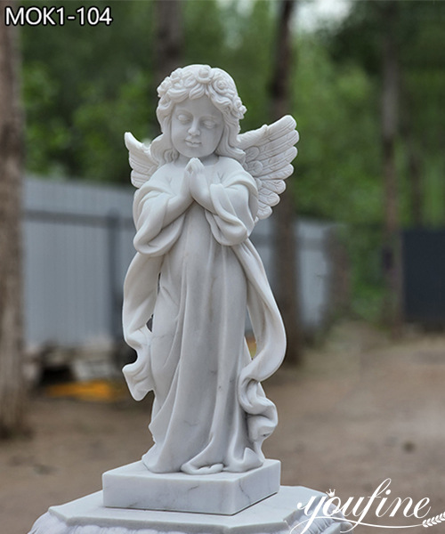 Delicate Praying Cherub Statue Marble Sculpture Garden Decor MOK1-104