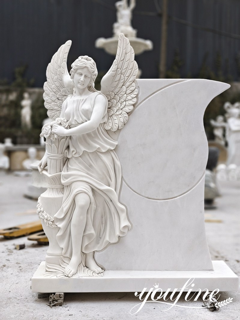 marble angel tombstone