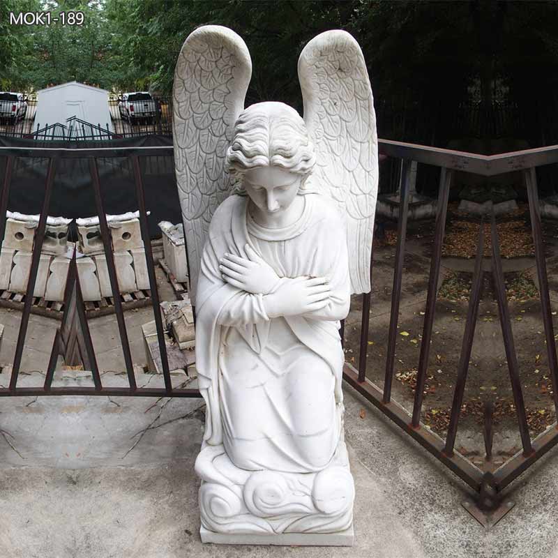 Custom Marble Angel Statue Kneeling in Prayer Decoration on Sale