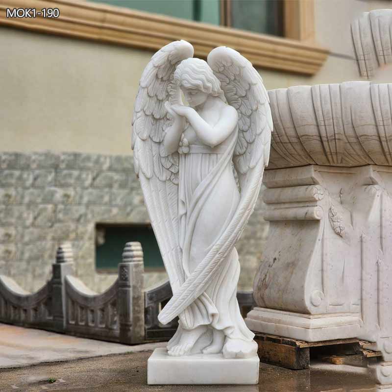 Outdoor Marble Angel Sculpture with Wings for Garden MOK1-190