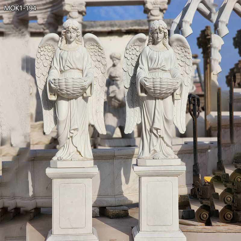 Outdoor White Marble Angel Statue Decor for Sale MOK1-194