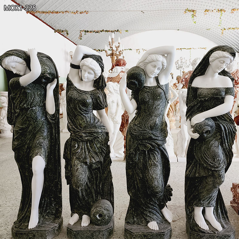 Black Natural Marble Four Seasons Statues for Sale MOK1-225