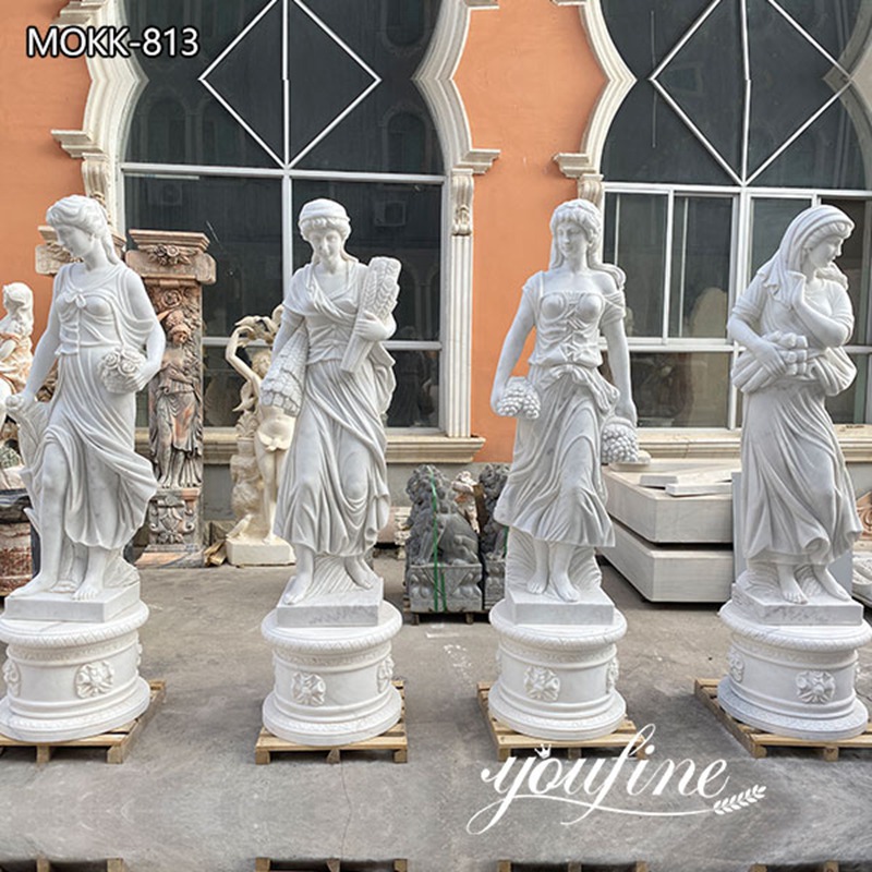 Custom White Four Seasons Statues for Garden