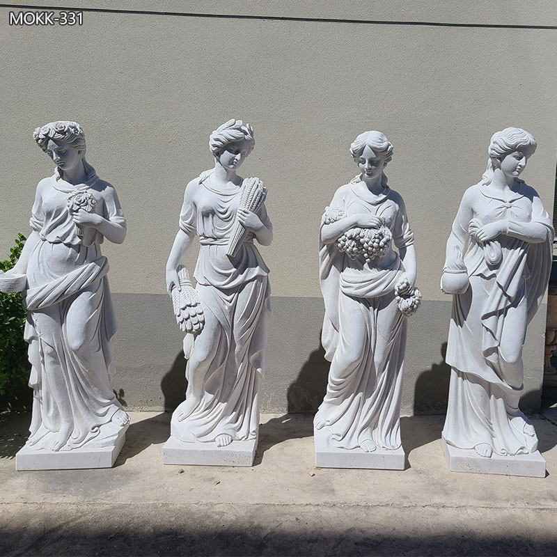 White Garden Marble God of Four Seasons Statues