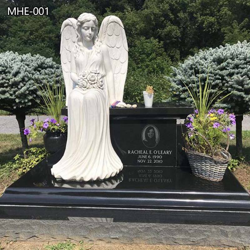 Hand Carved Marble Angel Headstone for Sale