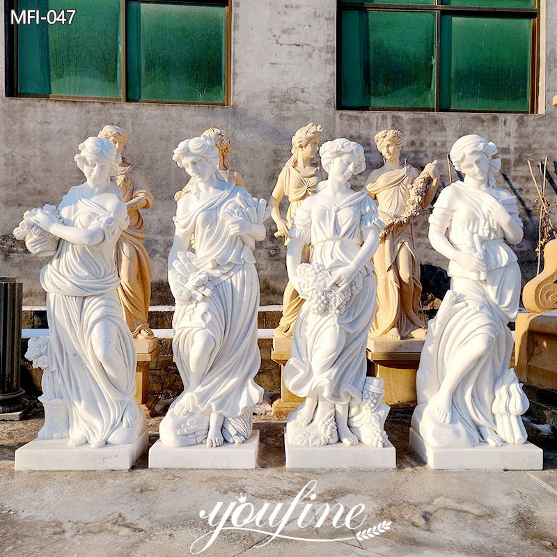 Garden White Marble Four Seasons Statue for Sale